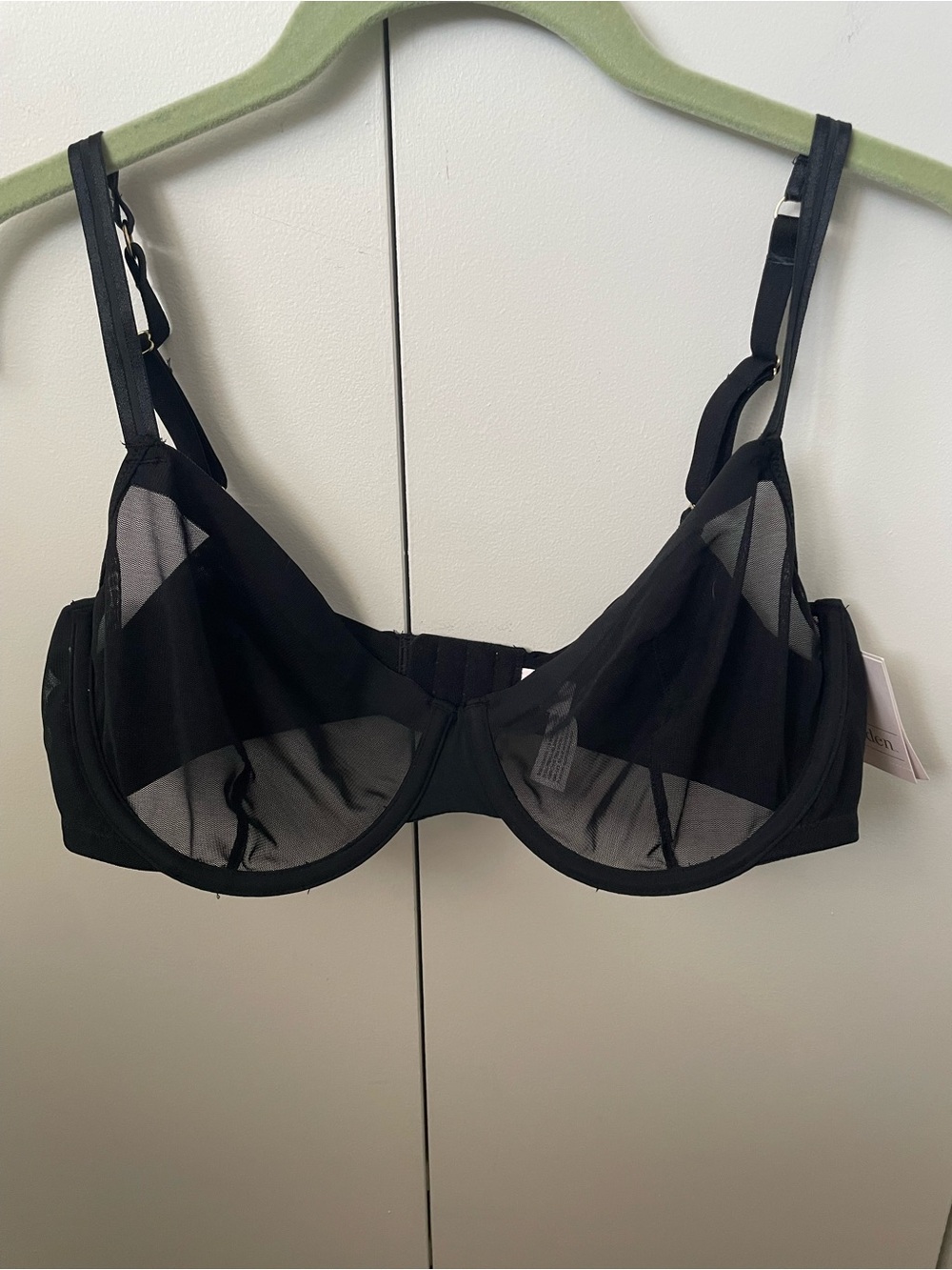 Auden Sheer Black Underwire Mesh Bra